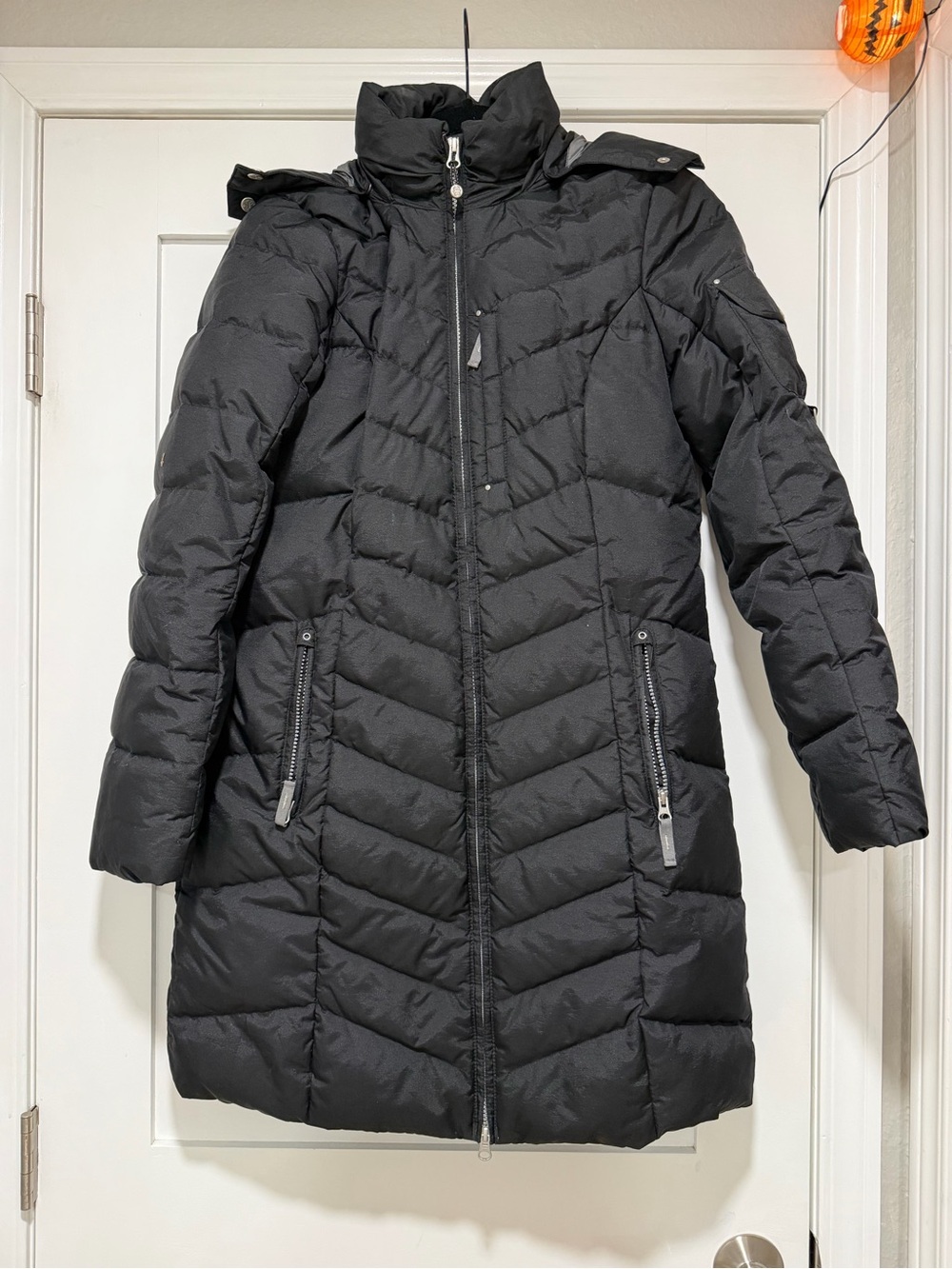 Eddie Bauer Sun Valley Down Parka Women'Small Black Puffer Coat Size Small Like